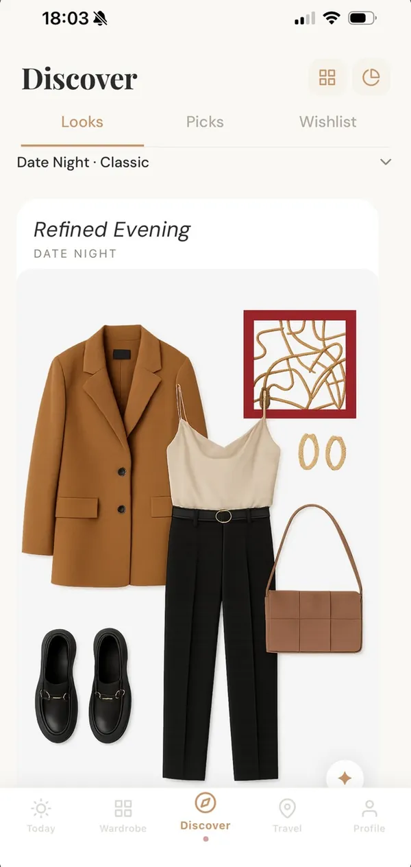 Discover, Looks: a Refined Evening look.