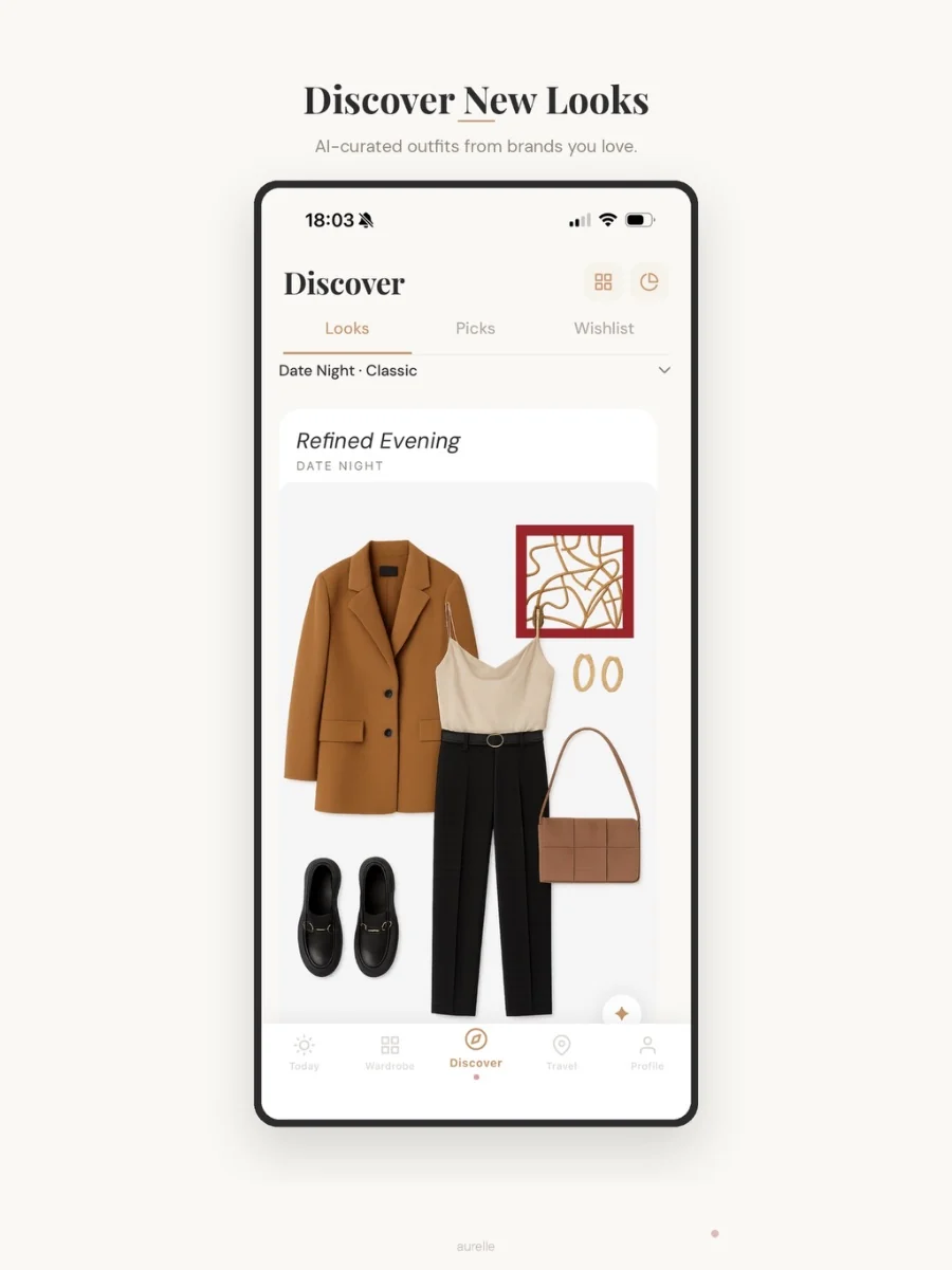 AI-curated Discover looks — Refined Evening
